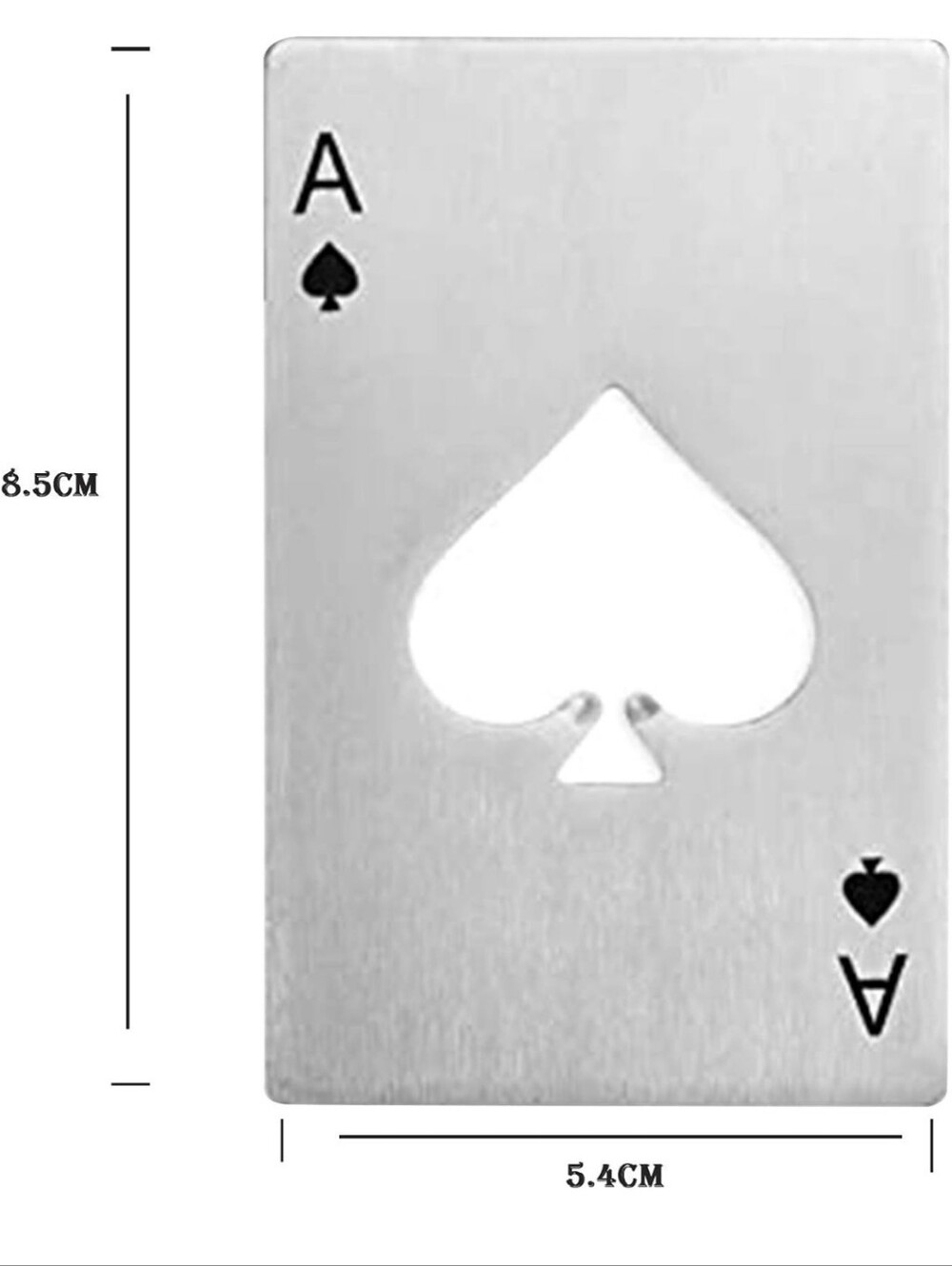 Ace Of Spades Card Bottle Opener Stainless Steel - 2 Pk - Picture 2 of 3